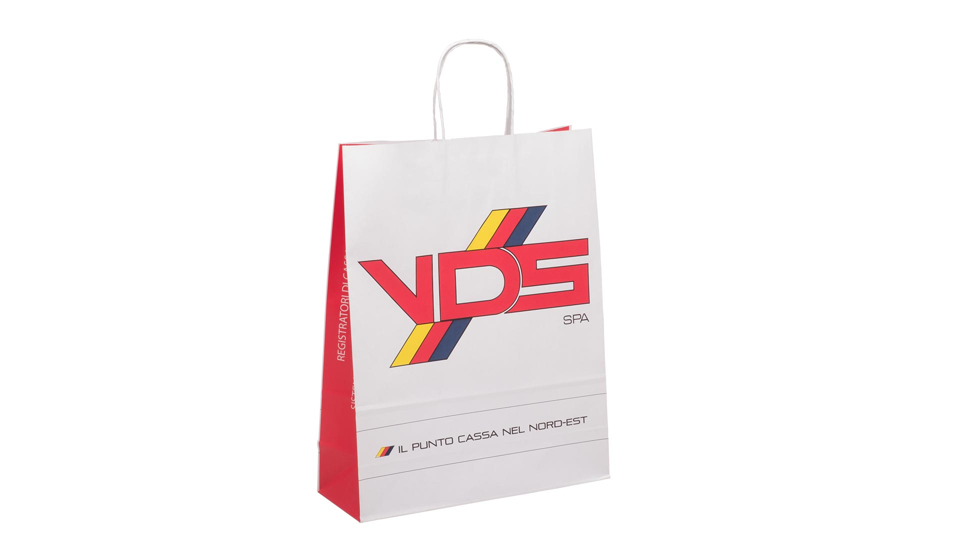 Borsetta in carta bianco con logo vds