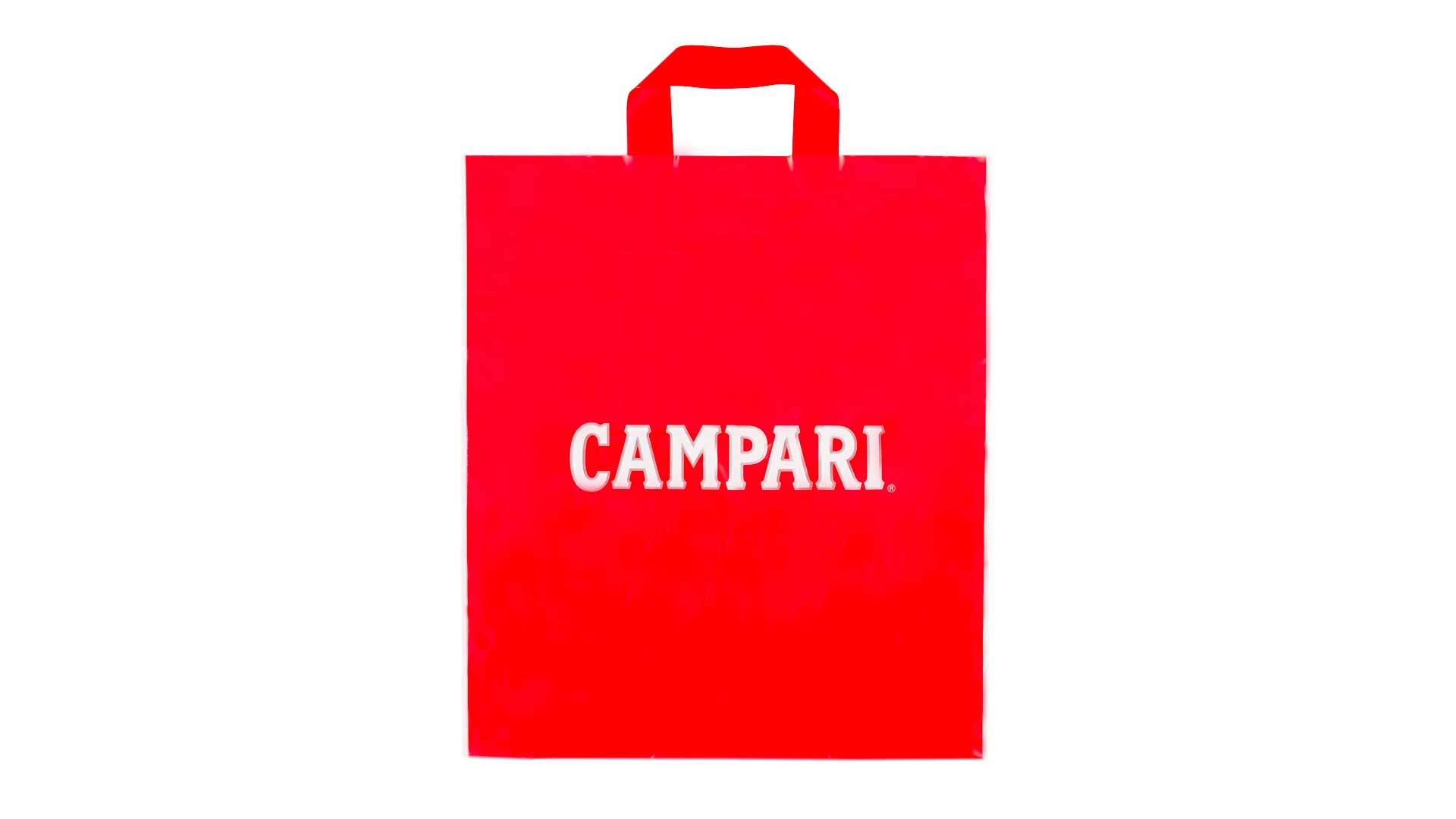 borsetta rossa con logo campari